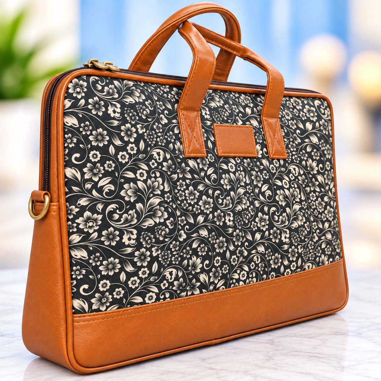 Midnight Floral Laptop Bag
